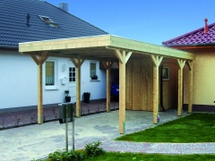 Einzelcarport 7001 Akzent mit angepasstem Geräteraum